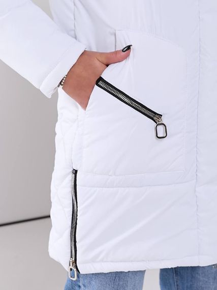Жіноча зимова куртка з капюшоном, арт. 509, білий | Зображення 1