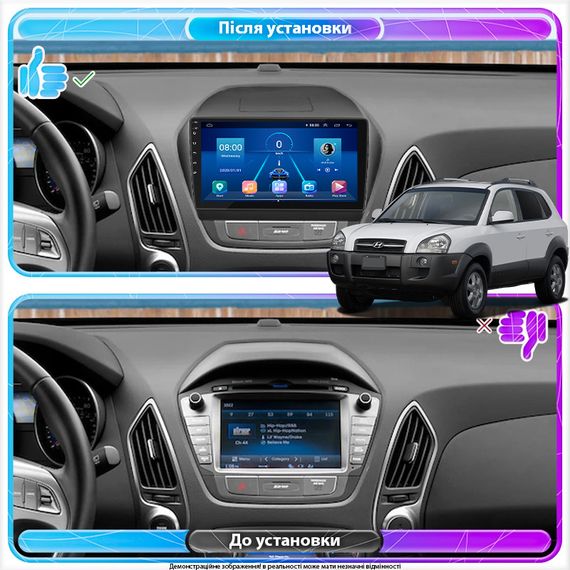 Штатная магнитола Lesko для Hyundai Tucson II 2009-2015 экран 10" 2/32Gb/ 4G/ Wi-Fi Premium GPS Android | Зображення 4