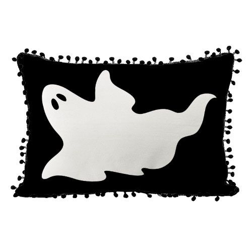 Подушка из мешковины с помпонами Привид 45x32 см (43PHBP_24S007)