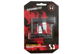 Колодки тормозные велосипедные (ободные, V-brake)   (черные)   SHUANGJIE
