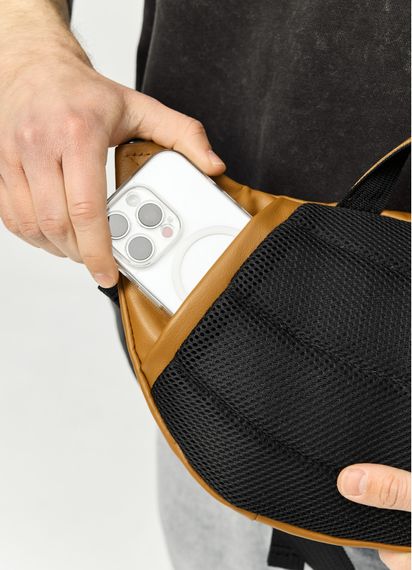 Велика чоловіча сумка бананка Sambag DynamicDart руда 38 × 21 × 7 см (80411121m) | Зображення 3