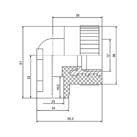 Кутник PPR Blue Ocean настінний з кріпленням 25х1/2", 90° ВР SD00010042 | Зображення 1