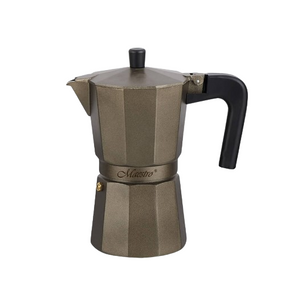 Кавоварка гейзерна 300мл (6 порцій) алюмінієва MR-1666-6-BROWN Espresso Moka Maestro