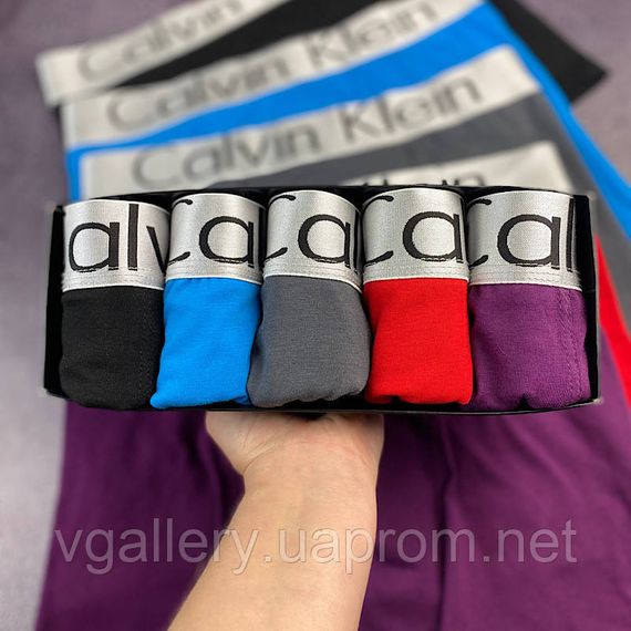 Комплект мужских трусов боксеров Calvin Klein Steel (хлопок 93%), 5 шт | Зображення 3