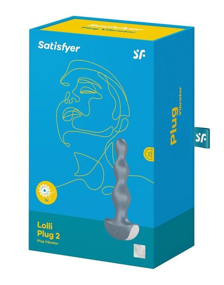 Анальний стимулятор-намистини з двома моторами Satisfyer Lolli-Plug 2, Сірий | Зображення 1
