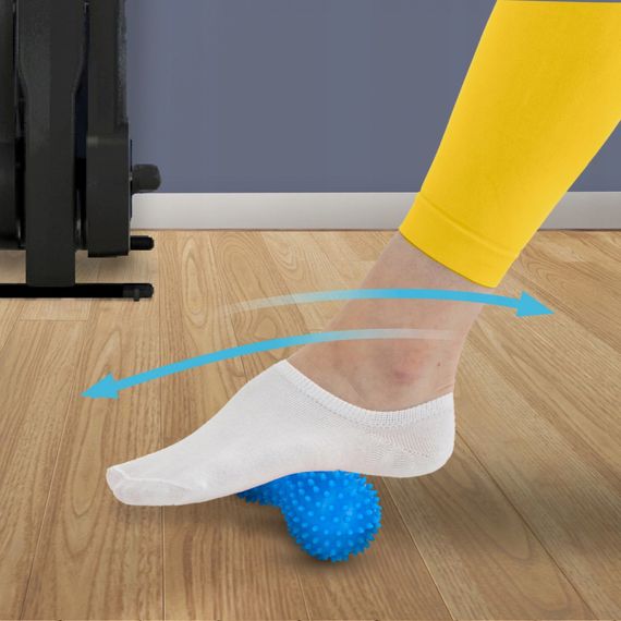 Масажний м'яч подвійний з шипами 4FIZJO Spike+ 7 x 16 см Blue (P-5905973403337) | Зображення 6