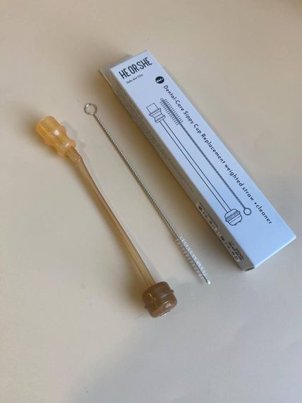 Змінна трубочка+щіточка на поїльник дитячий HEORSHE 9+міс