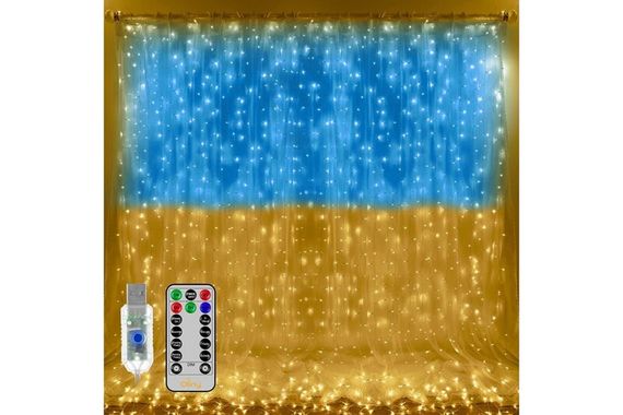 Гірлянда-штора із прапором України з пультом USB 3*3 м XPRO SFK-10 (44873-16906_230) | Зображення 2
