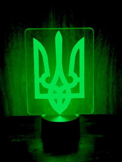 Акриловий світильник-нічник Тризуб зелений tty-n000430