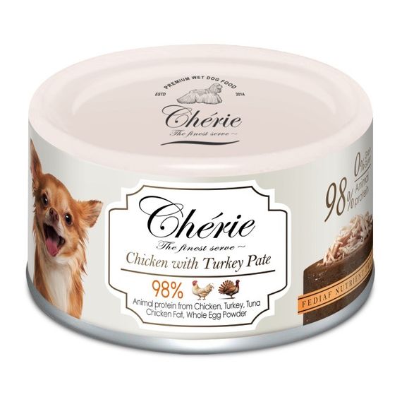 Влажный корм для собак с курицей и индейкой Cherie Dog Pate Chicken with Turkey, 80 гр