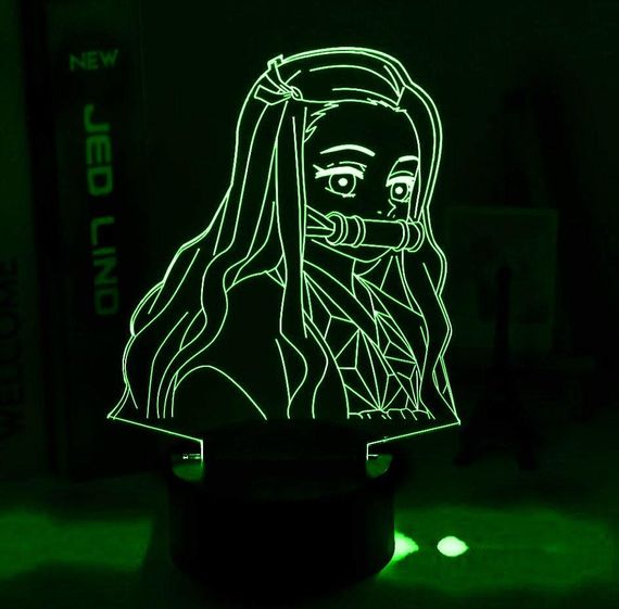 Акриловый светильник-ночник Nezuko Kamado 4 зеленый tty-n002159