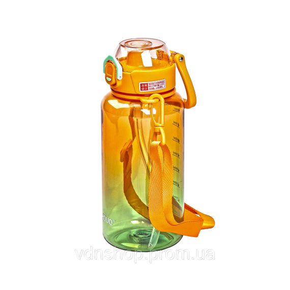 Бутылка для воды 1 л бутылочка с мундштуком оранжевая HP-14-31O | Зображення 2