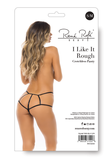 Трусики I LIKE IT ROUGH CROTCHLESS PANTY BLACK, S/M | Зображення 3