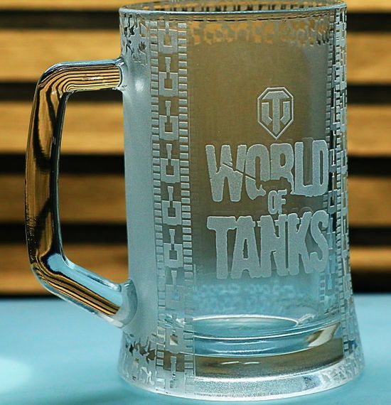 Пивной бокал 670 мл World of Tanks с гравировкой геймерская кружка для танкиста Подарок фанату WoT | Зображення 1
