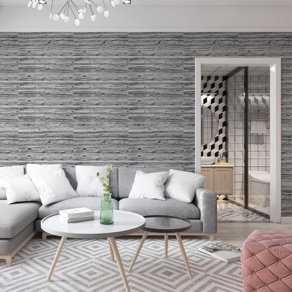 Самоклеюча 3D панель під дерево кольору зебри 20000x700x3мм SW-00001475 | Зображення 7