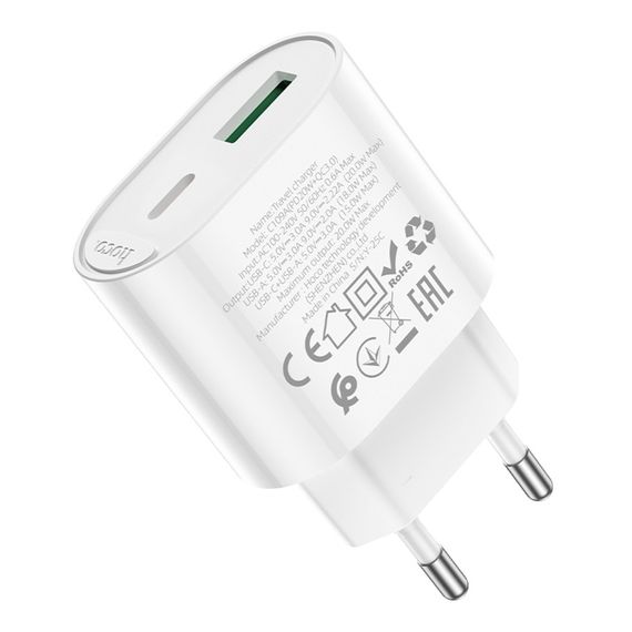 Мережевий зарядний пристрій Hoco C109A 1 USB-C/1USB PD/QC 20W | Зображення 6