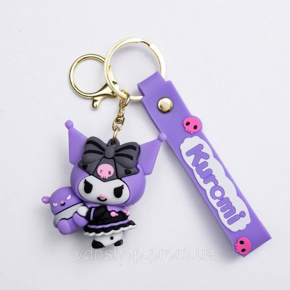 Детский брелок Kuromi 4.5×6 (см) для ключей, на сумку и рюкзак Фиолетовый HP-55-25V