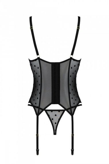 Корсет Passion MARINA CORSET, S/M, black, с открытыми чашками | Зображення 3
