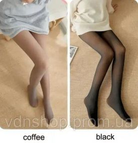 Колготы теплые зимние на густом флисе, Колготы с имитацией капроновых