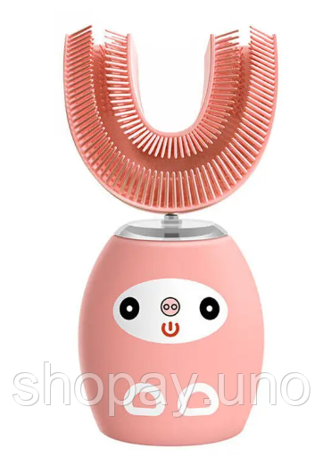 Детская зубная щетка U-shaped electric toothbrush ∙ Электрическая ультразвуковая силиконовая щетка – капа для детей | Зображення 1