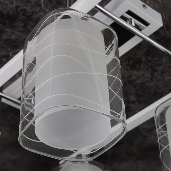 Люстра стельова на 4 лампочки 25724 Білий 29х37х39 см. | Зображення 1