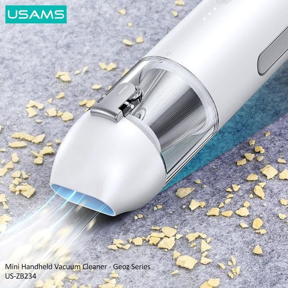 Портативный пылесос Usams US-ZB234 Mini Geoz Series 6000Pa 7800mAh White | Зображення 3