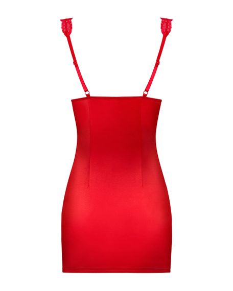 Сорочка атласная Obsessive Secred chemise Красная S/M | Зображення 6