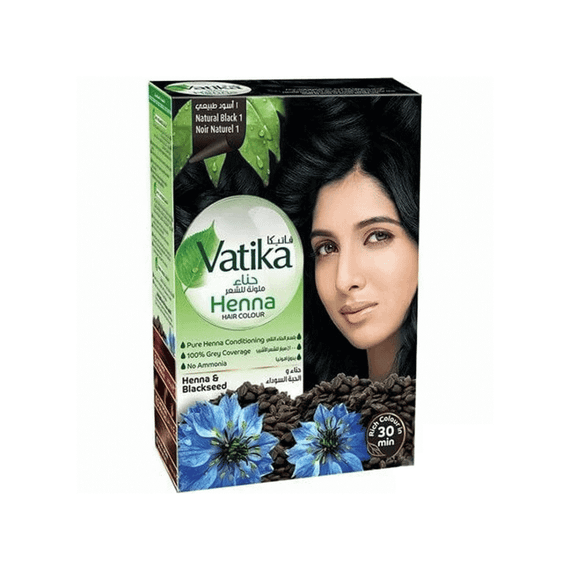 Фарба для волосся на основі хни  Натуральна чорна (Natural black) 6*10г упак Dabur Vatika 6291069701753
