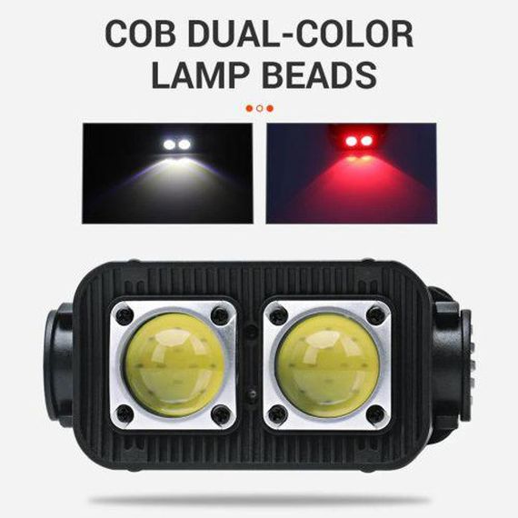 Ліхтар налобний K372-2COB з датчиком руху, Світлодіодний ліхтар на лоб, Ліхтарик на голову із зарядкою | Зображення 6