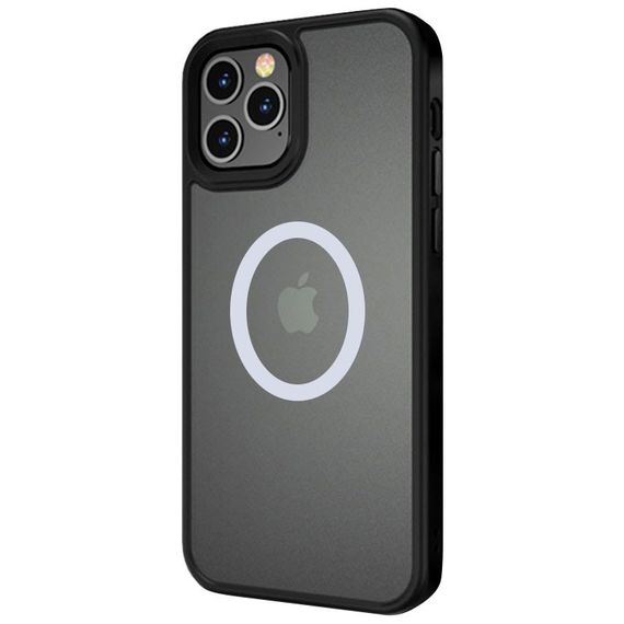TPU+PC чехол Metal Buttons with MagSafe для Apple iPhone 12 Pro Max (6.7") Черный | Зображення 1