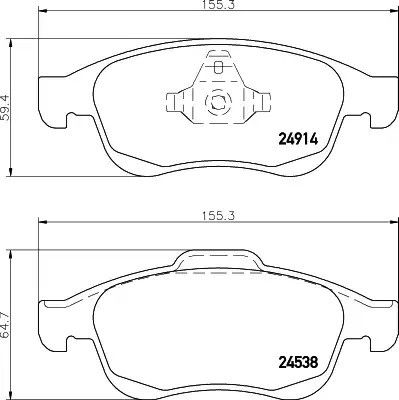 Колодки передні гальмівні Kaptur 2.0 2013, Duster 2011, HELLA PAGID (8DB355014791) | Зображення 3