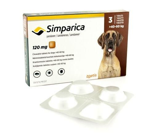 Simparica (Симпарика) Таблетки от блох и клещей для собак весом от 40-60кг (3шт)Термін 07.2024!!!