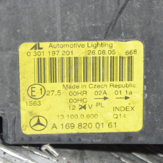 Фара передня ліва Mercedes A-Class W169 2004-2012 Фара ліва основна Мерседес в169 A1698200161 0301197201 | Зображення 4
