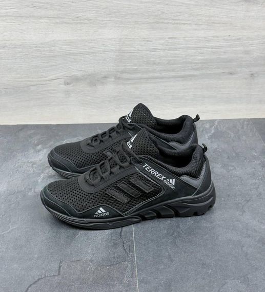 Літні кросівки Adidas сітка колір чорний | Зображення 1