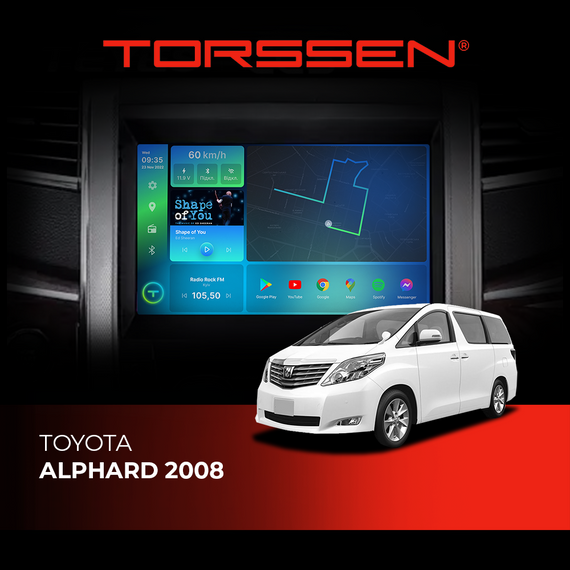 Штатна магнітола Torssen 2K Toyota Alphard 2008 FL9 4+64Gb 4G Carplay DSP