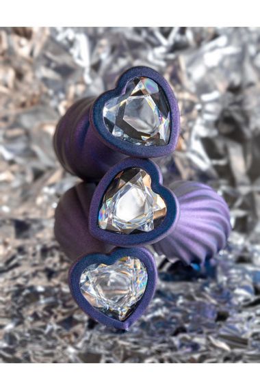 Текстурированная анальная пробка Blush Anal Adventures Matrix украшенная камнем, фиолетовая sexstyle | Зображення 4