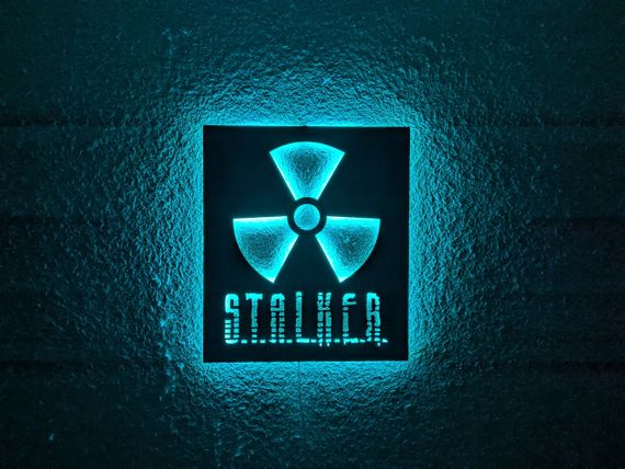 Панно декоративне картина на стіну Сталкер 2 LED підсвітка 16 кольорів пульт 350х400 acr-p000204