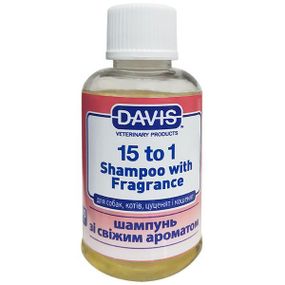 Davis 15 to 1 Shampoo Fresh Fragrance дэвис 15:1 шампунь з ароматом свіжості для собак, котів, концентрат 0,05