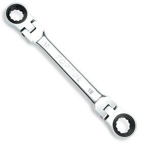 Ключ гайковий накидний з тріскачкою і шарніром TOPTUL 16х18 мм AOAE1618