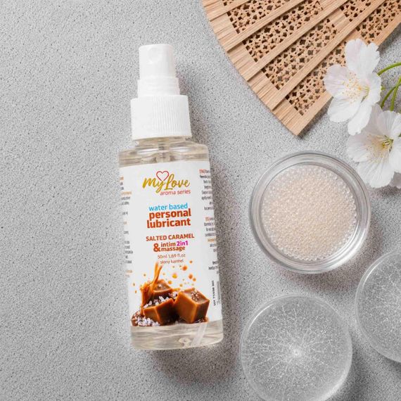 2в1 лубрикант та масажний гель - MyLove Aroma Series Intim&Massage Salted Caramel, 50 мл Sex Aura | Зображення 2