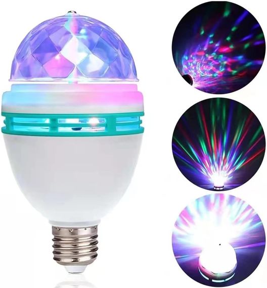Диско лампа Ball RHD-15 LY 399 • Светодиодная вращающаяся диско-лампа Ball RHD-15 LY 399 E27 RGB для вечеринок и праздников | Зображення 3
