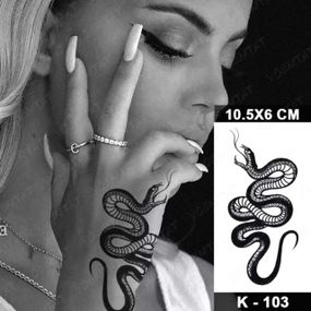 Тату tattoo тимчасове тату наклейка на тіло одноразове літо змія