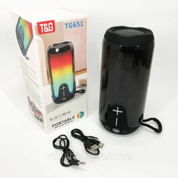 Bluetooth колонка с освещением TG651, Bluetooth колонка с USB и AUX входом для вечеринок ду SJ-69 | Зображення 8