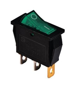 Перемикач KCD3-101N G/B 220V 1 кнопка зелена з підсвічуванням Ny95500837