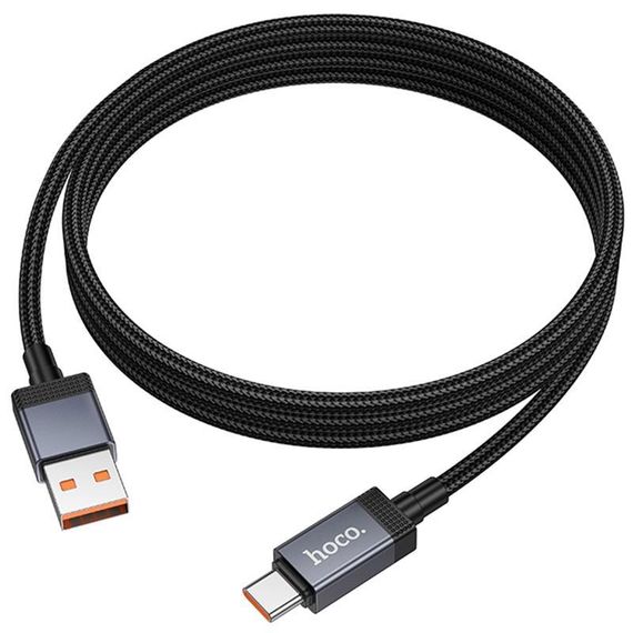Дата кабель Hoco X118 Generous with display USB to Type-C 5A (1m) Black | Зображення 4