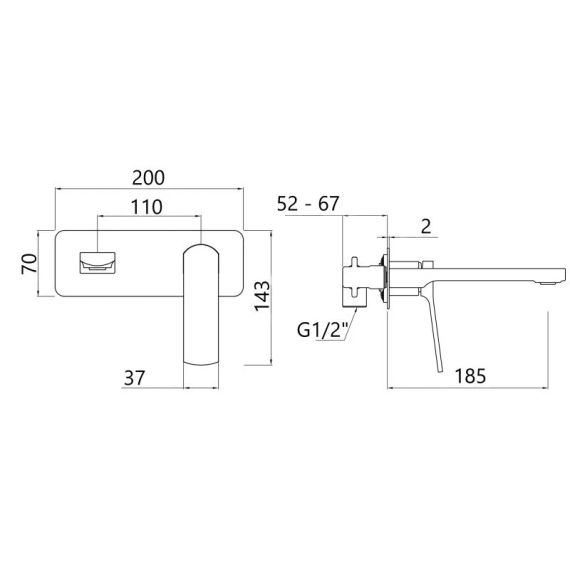 Смеситель для раковины Qtap Slavonice скрытого монтажа QTSLA273CRM45919 Chrome | Зображення 1