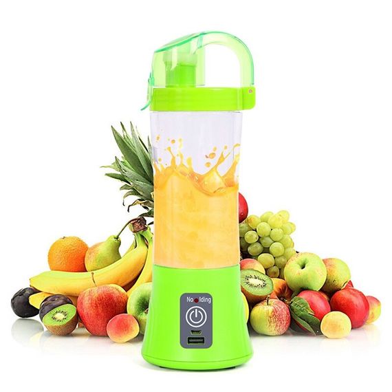 Аккумуляторный мини-блендер на 400мл Juicer NG-01, 2000мАч, USB, Зеленый / Блендер-шейкер с PowerBank | Зображення 7