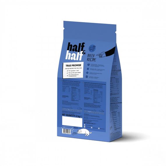 Корм сухий HalfHalf для дорослих собак великих порід із яловичиною 2 кг | Зображення 1