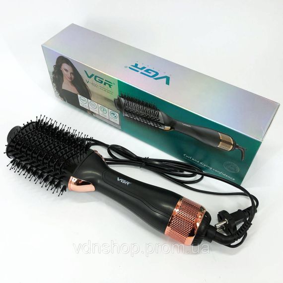 Стайлинг для укладки волос VGR, Фен с режимом регулировки температуры, Хорошая фен щетка вращающаяся GQ-32 | Зображення 1
