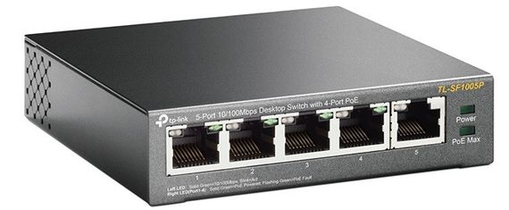 Коммутатор TP-LINK TL-SF1005P 5xFE/4xPoE 56W неуправляемый (TL-SF1005P) | Зображення 1